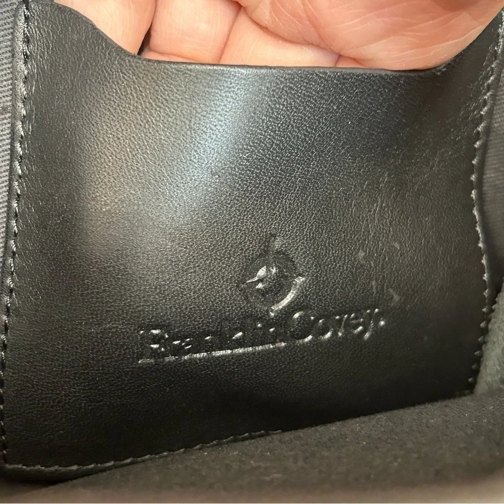 Franklin Covey Black Napa Leather Briefcase Shoulder Bag